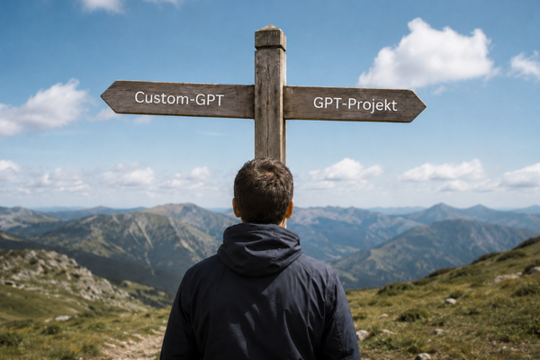 Titelbild für Beitrag: GPT-Projekt oder Custom-GPT: Was ist der Unterschied?
