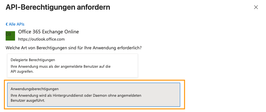 Screenshot aus dem MS Entra Admin Center. Zu sehen sind die konkreten Berechtigungen.