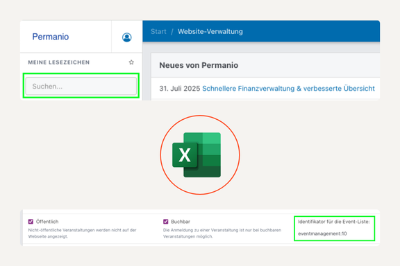 Zwei Screenshots aus Software mit hervorgehobenen neuen Funktionen.