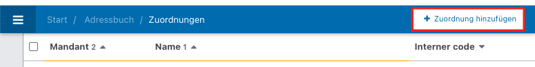 Screenshot aus der Software: Leiste der Zuordnungen.