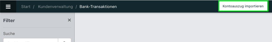 Screenshot der Übersicht über Bank-Transaktionen.