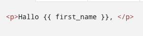 Screenshot des Platzhalters "Vorname".
