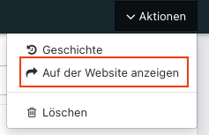 Screenshot aus PowerShell. Zu sehen ist das Dropdown-Menü unter Aktion.