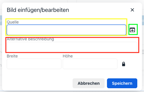 Screenshot aus der Software: Fenster für die Bildeinstellungen.