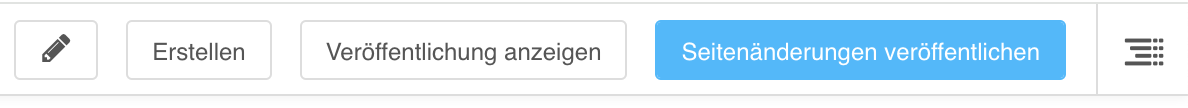 Screenshot der rechten Seite der Steuerleiste mit den vier Aktionsflächen.