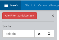 Screenshot des roten Buttons "Alle Filter zurücksetzen".